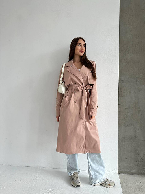 Жіночий трендовий стильний тренч  щільний котон-парка беж Одеса - фото 1