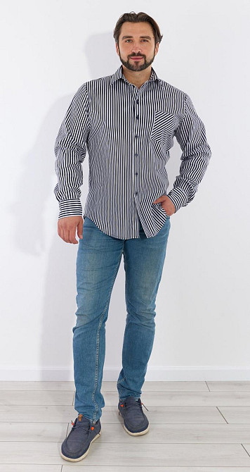 Чоловіча сорочка в смужку Київ - фото 2