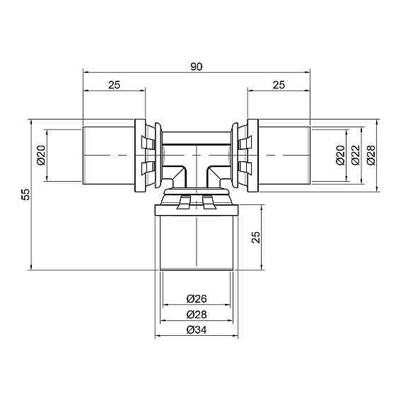 Трійник прес Icma 20х26х20 No406 Київ