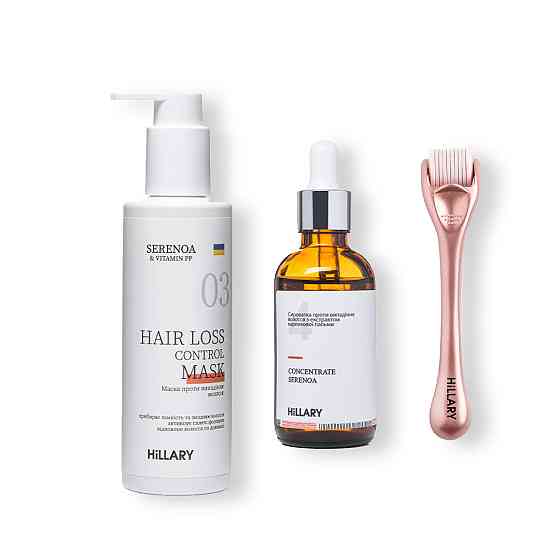 Мезороллер для шкіри голови Hillary + Сироватка та маска проти випадіння волосся Київ
