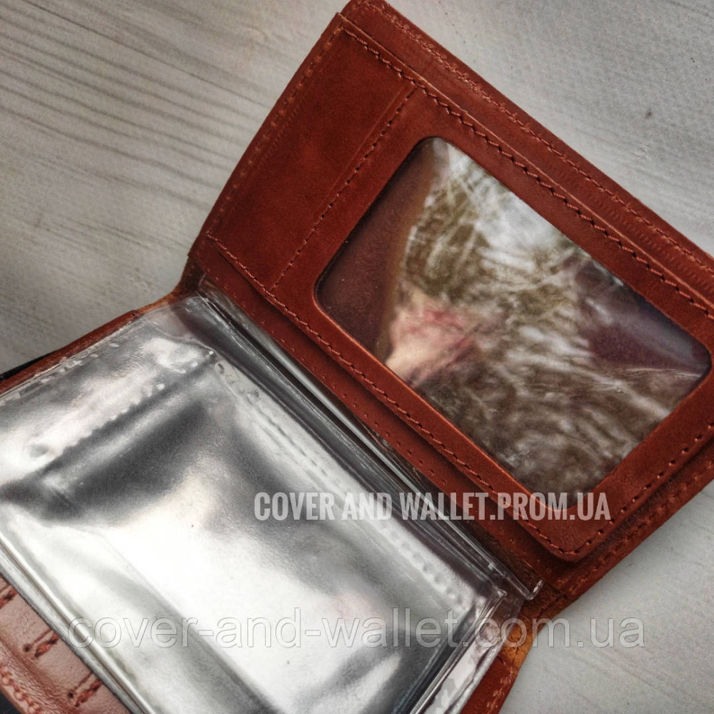 Кожаная обложка на водительское удостоверение с файлами ST Leather Киев - изображение 8