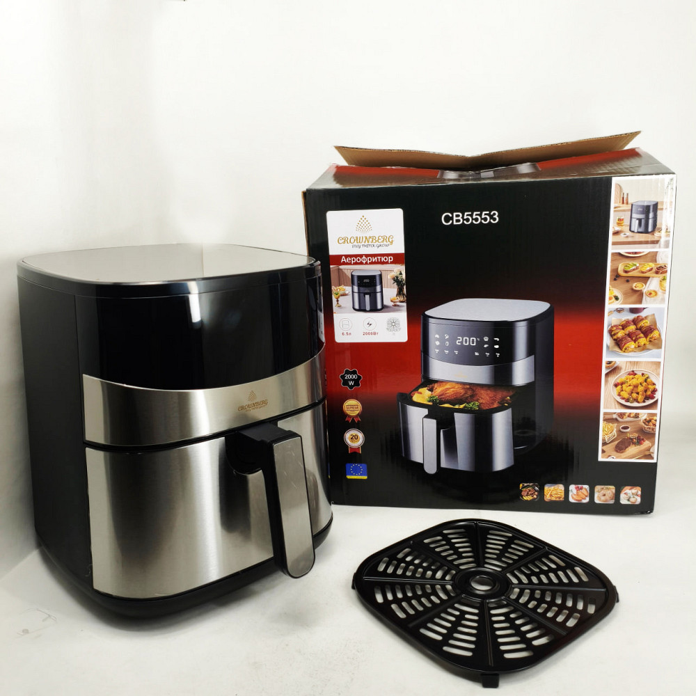 Фритюрница без масла и жира Crownberg CB-5553 6.5Л 1600Вт, Мульти фритюрница, Аэрогриль для мяса QY-70 Львов - изображение 6