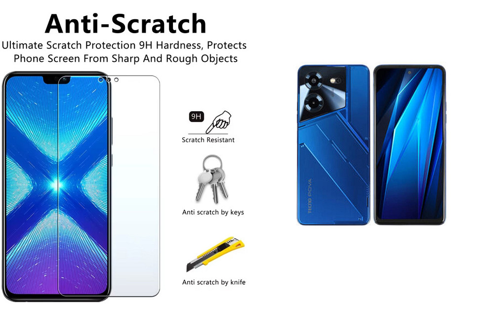 Защитное стекло NeoGlass для Tecno POVA 5, POVA 5 Pro – ультрапрозрачное и устойчивое Киев - изображение 1