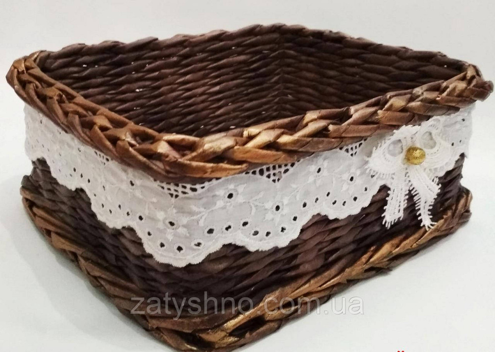 Кошик із лози лоток на подарунки Київ - фото 1