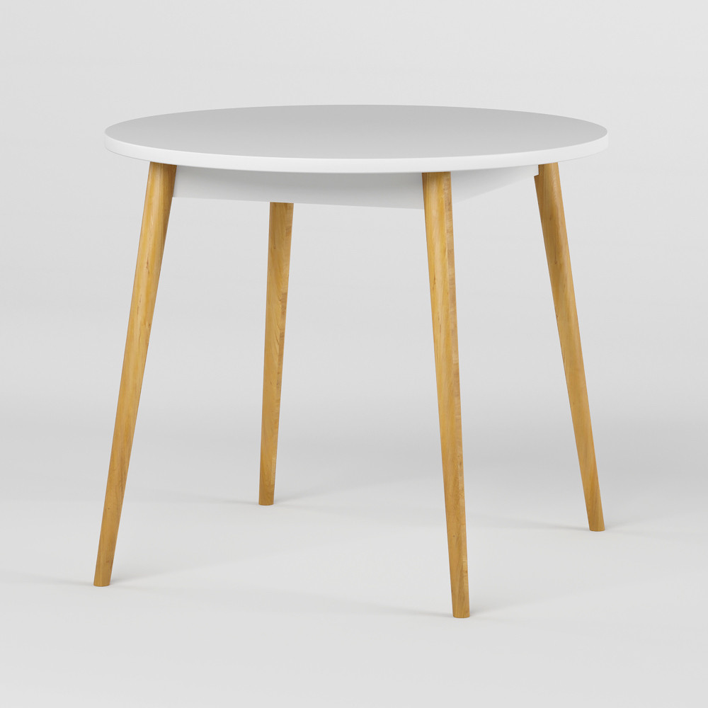 Обідній стіл круглий LION Маямі-1 дерев'яні ніжки Німфея Альба (LION-041002) Львів - фото 1