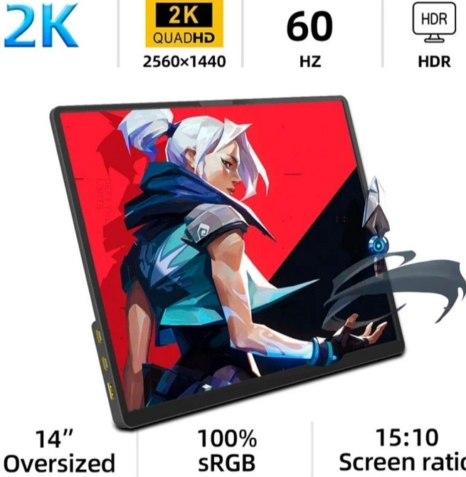Монітор Ігровий портативний: 14, 15,6" 2K HDR Touchscreen Київ - фото 6