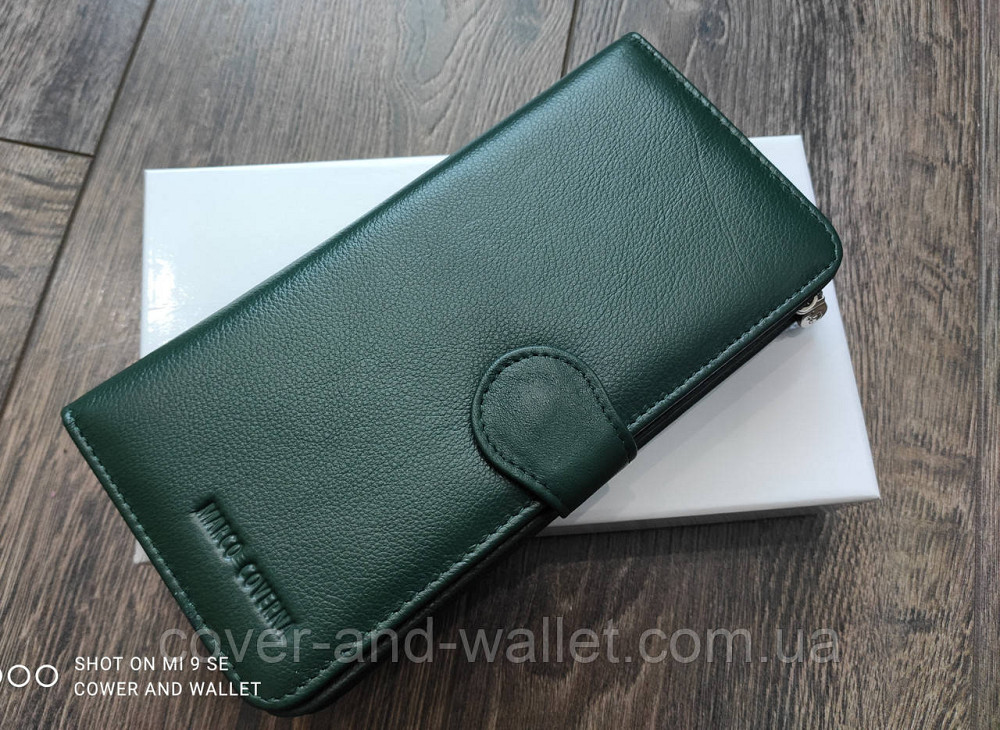 Стильний шкіряний жіночий гаманець зеленого кольору Marco Coverna  MC 0134-19 Київ - фото 1