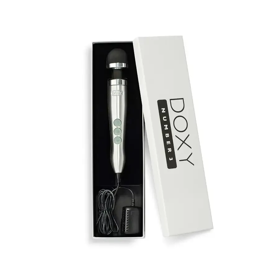 Вібромасажер DOXY Number 3 Silver, дуже потужний, живлення 220В, металевий корпус Львів - фото 4