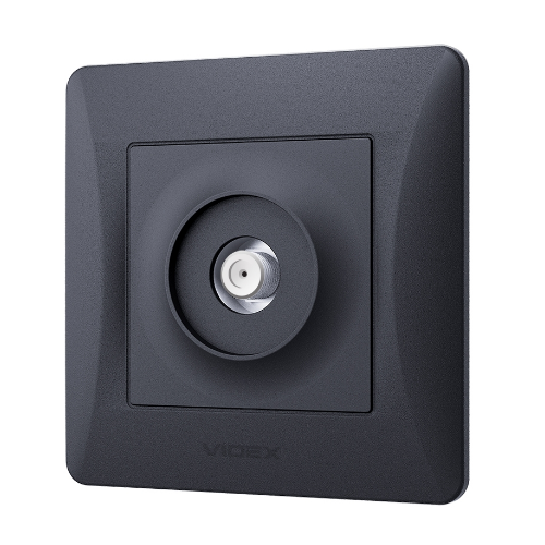 BINERA чорний графіт Розетка внутрішня 1-а SAT супутникова Videx Житомир - изображение 5