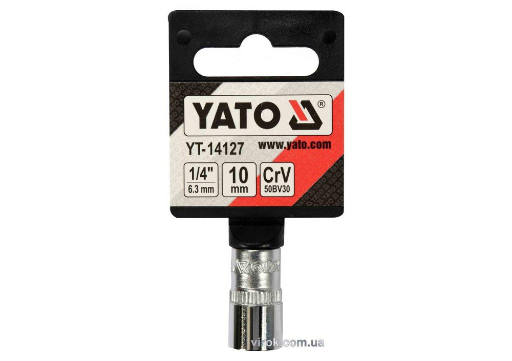 Головка торцева 6-гранна YATO : квадрат 1/4", М10, CrV [Блістер] [6/360] Одеса - фото 1