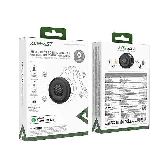 Трекер ACEFAST S1 button type positioning device single Black Київ