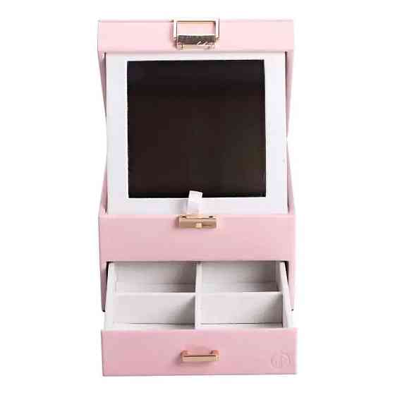 Скринька для прикрас з еко шкіри 2 яруси органайзер для ювелірних виробів HP-5-2P Київ