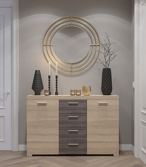 Великий комод Еверест К-7 Британія 140х38х92 сонома + трюфель (телескопічні) (DTM-2474) Львів - фото 1