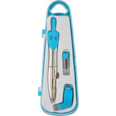 Циркуль Economix з запасними грифелями та адаптером, блакитний (E81421) Вінниця