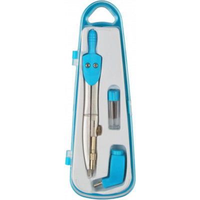 Циркуль Economix з запасними грифелями та адаптером, блакитний (E81421) Вінниця - фото 1