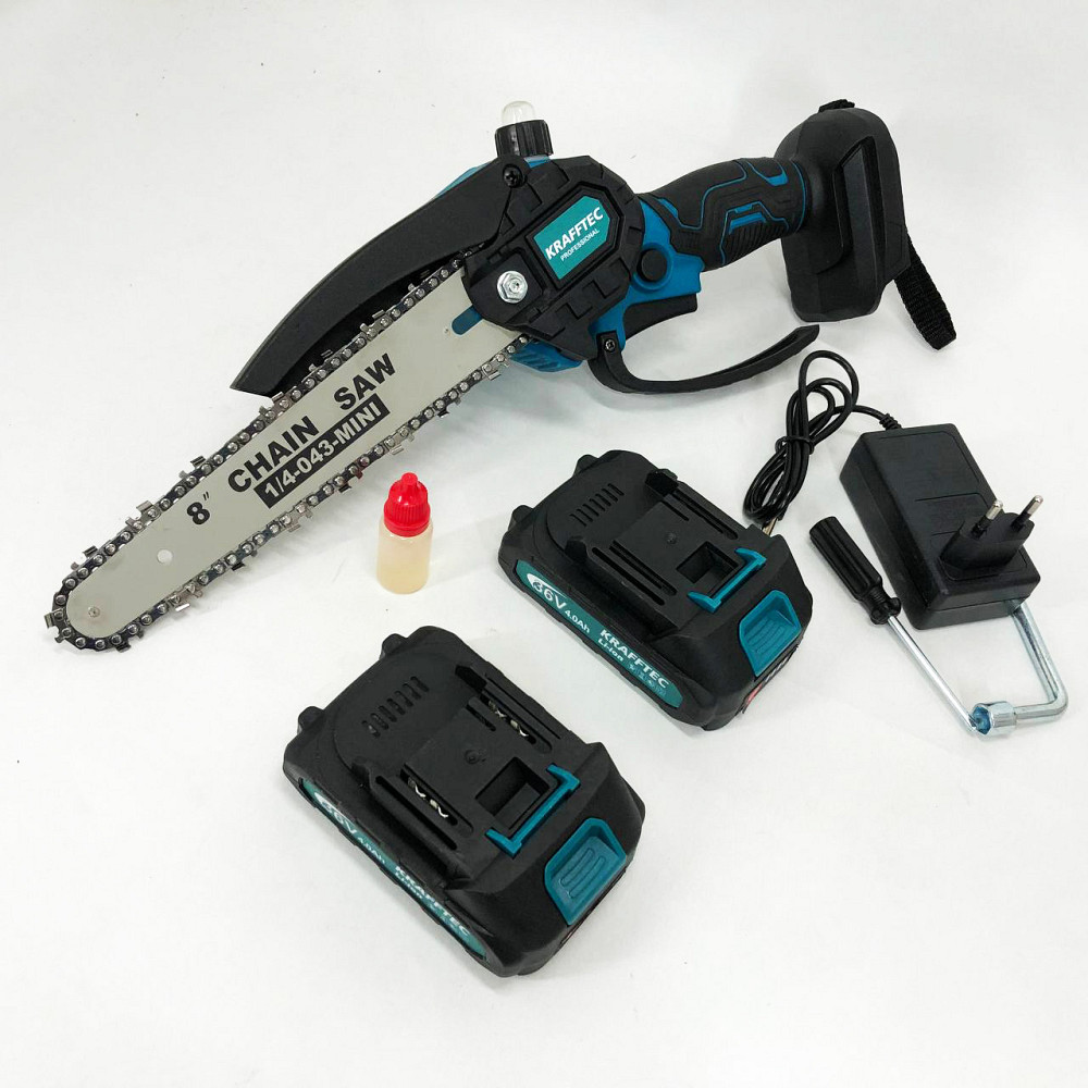 Акумуляторна пила для домашніх робіт Krafftec, Екологічна ланцюгова пила на акумуляторах MU-47 Львів - фото 3