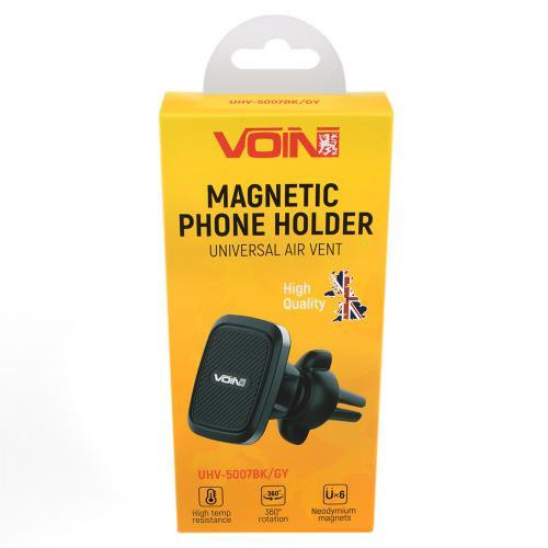 Магнітний тримач для мобільного телефону VOIN UHV-5007BK/GY на дефлектор Харків - фото 10