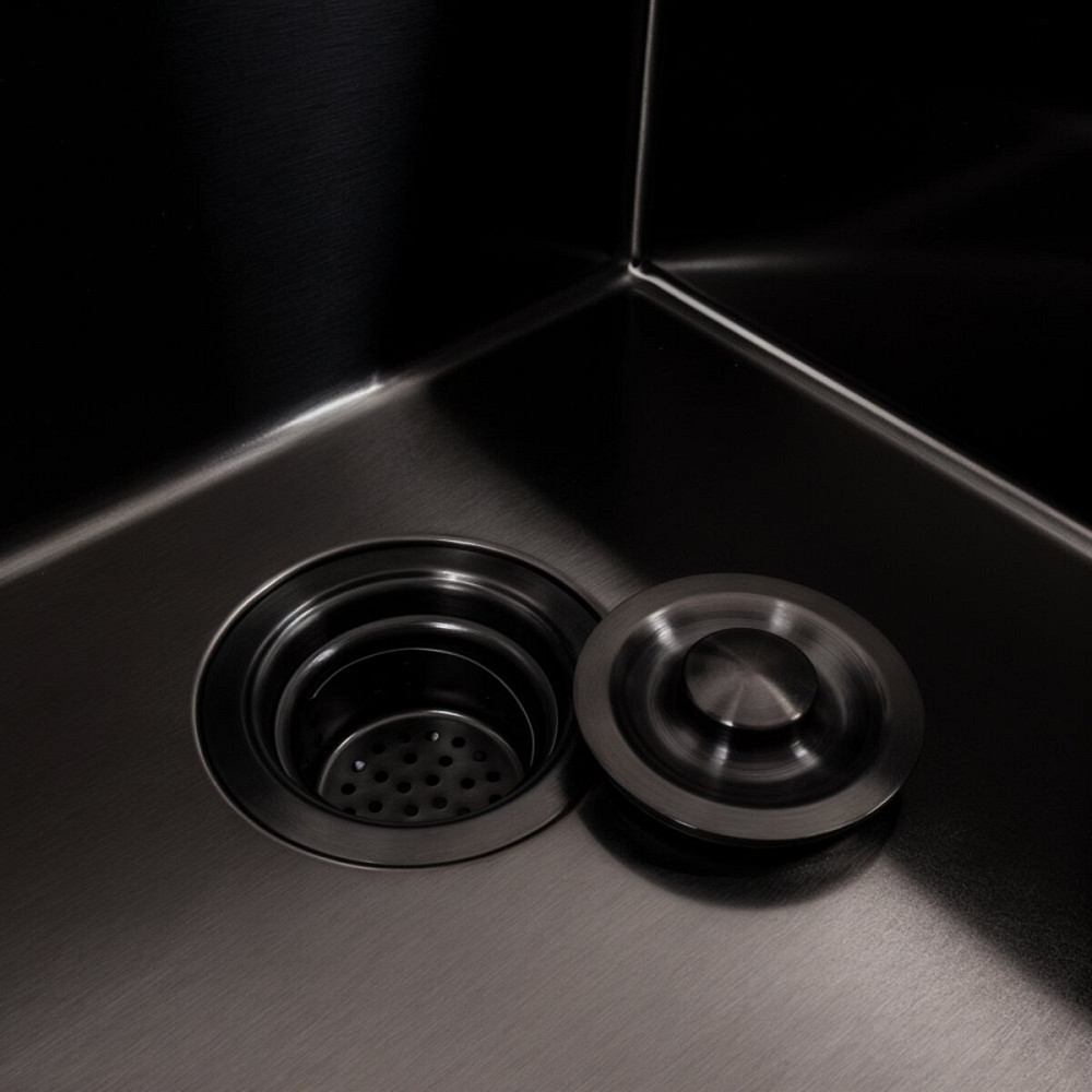 Кухонна мийка 45*45 Valeso Handmade PVD чорна (сифон крулий 3,0/0,8) Коломыя - изображение 7