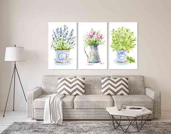 Модульная картина в гостиную / спальню  Квіти       ART-280_3A 70х130 см Киев