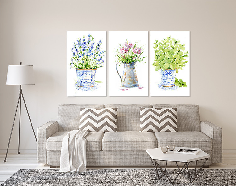 Модульная картина в гостиную / спальню  Квіти       ART-280_3A 70х130 см Киев - изображение 2