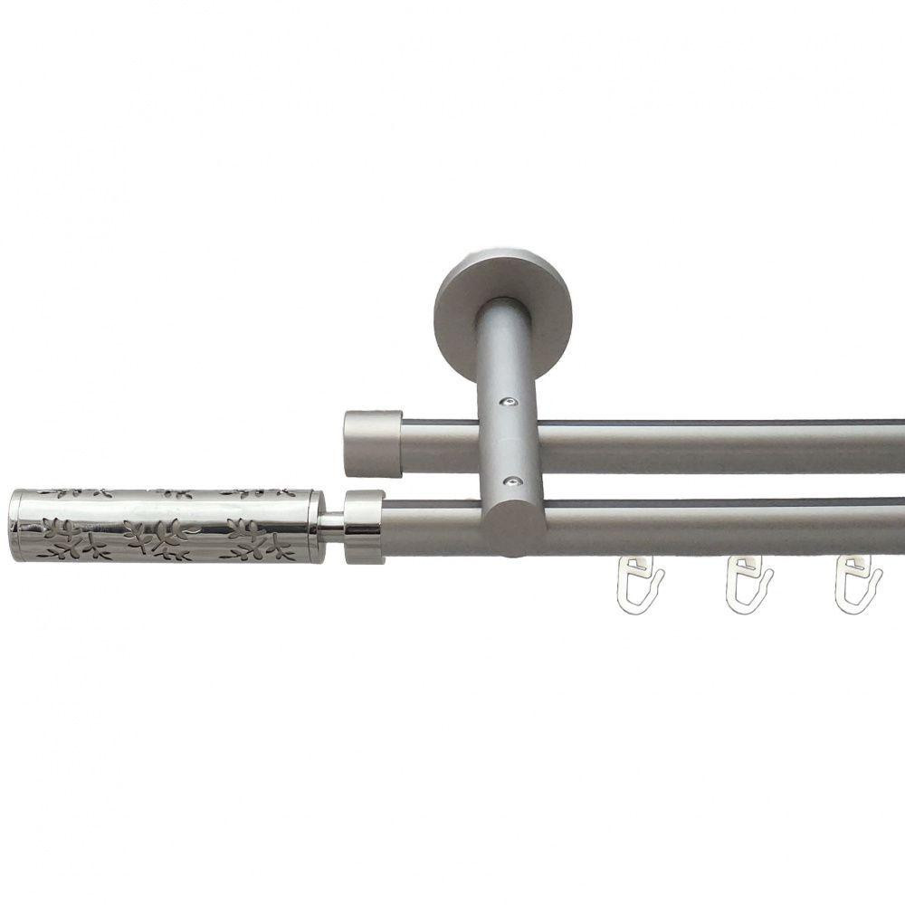 Карниз Orvit Апрілія металевий дворядний циліндр на профіль (16 см) профільна труба  Сатин 19\19 мм 160 см (00-00015352) Львів - фото 1