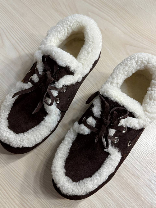 Ботинки женские Hengji 992-6 мокасины замшевые на меху с опушкой коричневые, 41, 26 см Киев - изображение 17