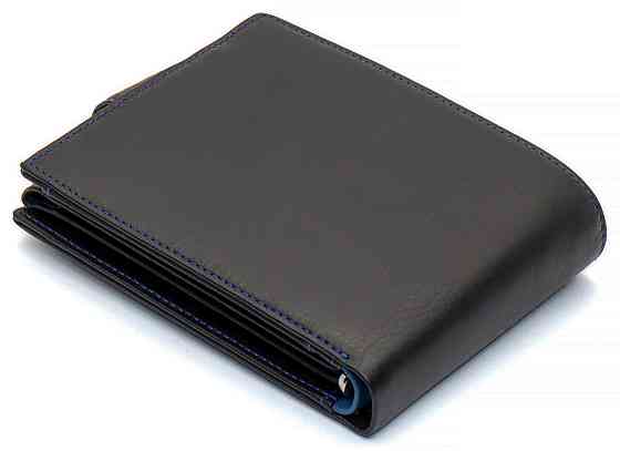Чорний стильний чоловічий гаманець з блоком для документів із натуральної шкіри Marco Coverna MC-1006 A 1221 Кам'янське