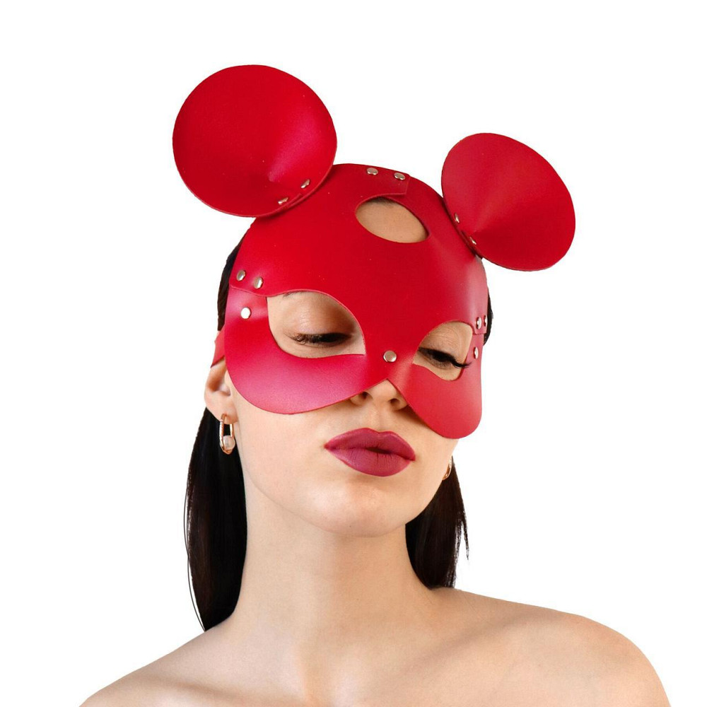 Шкіряна маска мишки Art of Sex - Mouse Mask, колір Червоний Sex Aura Київ - фото 1