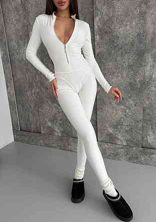 Женский теплый облегающий комбинезон пума Белый, 42/44 Одесса