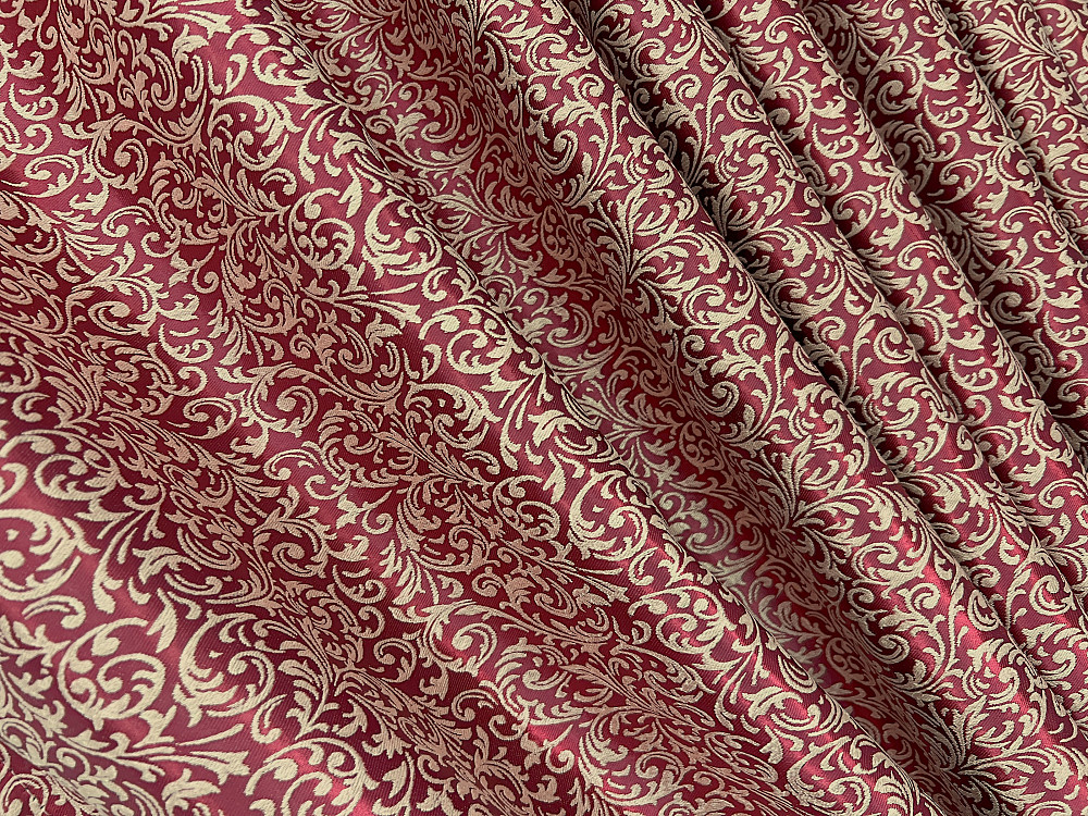 Комплект готових штор VR-Textil Софт Вензель № 2049ш(А) Бордовий з бежевим 150х275 см 2шт (33-1060) Київ - фото 6