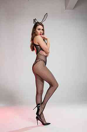 Еротичний бодістокінг з дрібної сітки, жіноча сексуальна білизна, універсальний розмір, зріст: 145–185 см, One Size чорний, 7013 Кам'янець-Подільський