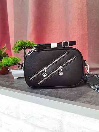 Маленькая женская сумочка с молниями Look Черный Киев