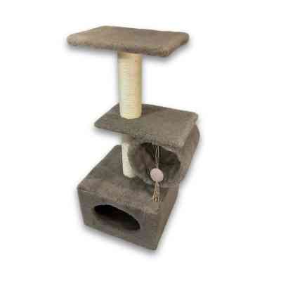 Дряпка (когтеточка) для котов Природа Саванна с барабаном 38x38x90 см (4823082442645) Винница