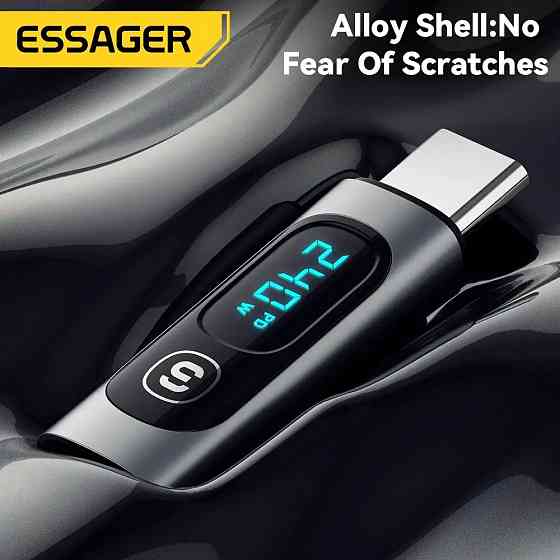 Адаптер Type-C Female to Type-C Male 240W з дисплеєм, OTG перехідник для зарядки і передачі даних Николаев