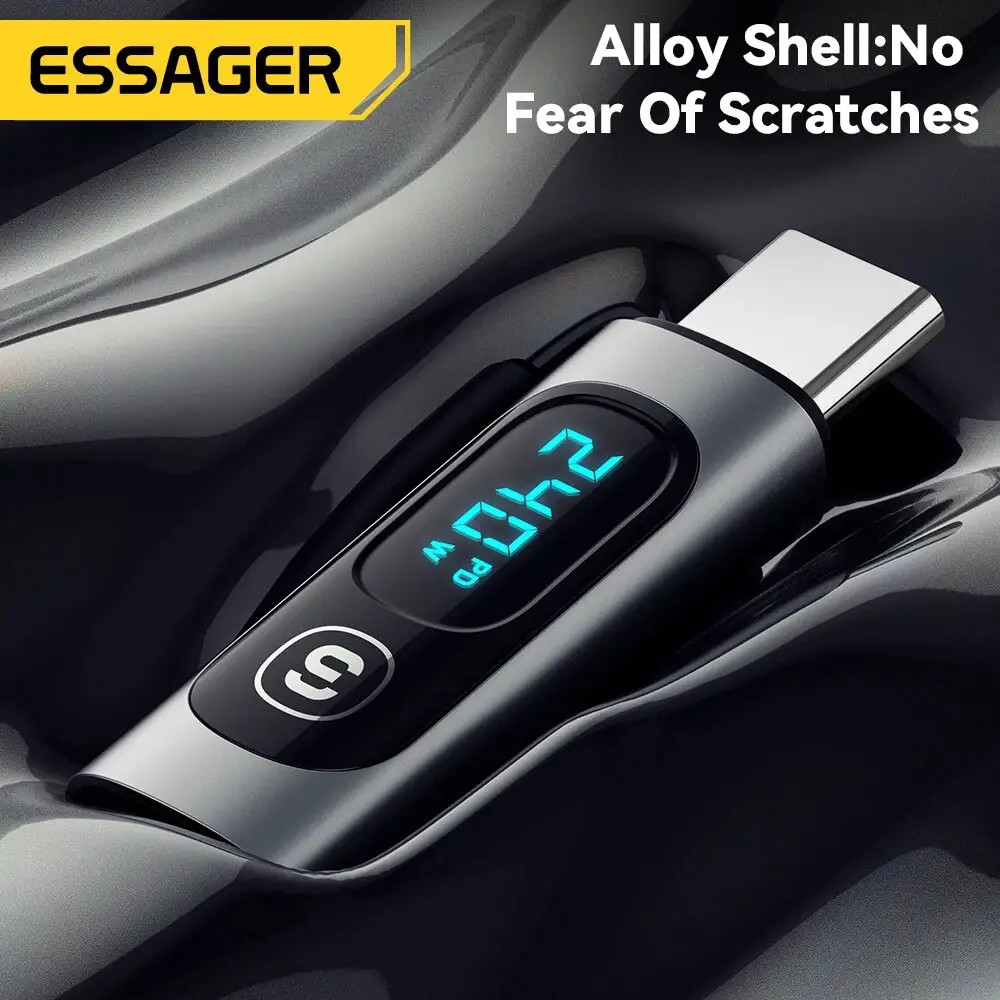 Адаптер Type-C Female to Type-C Male 240W з дисплеєм, OTG перехідник для зарядки і передачі даних Миколаїв - фото 3