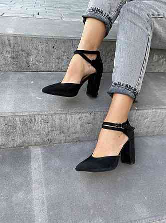 SANTINI Босоніжки жіночі чорні замшеві SANTINI 953589-21 літо, натуральна замша на підборах / С Коломыя