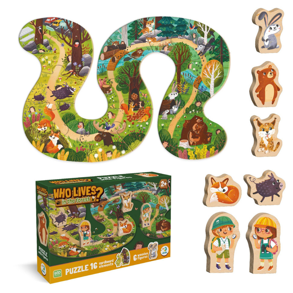 Детский пазл с деревянными фигурками 