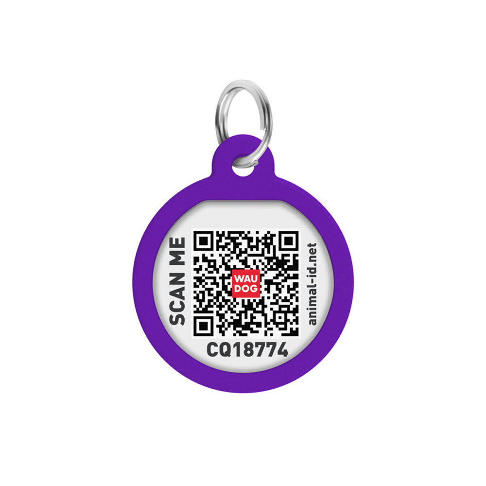 Адресник для собак и кошек металлический WAUDOG Smart ID с QR паспортом, рисунок 