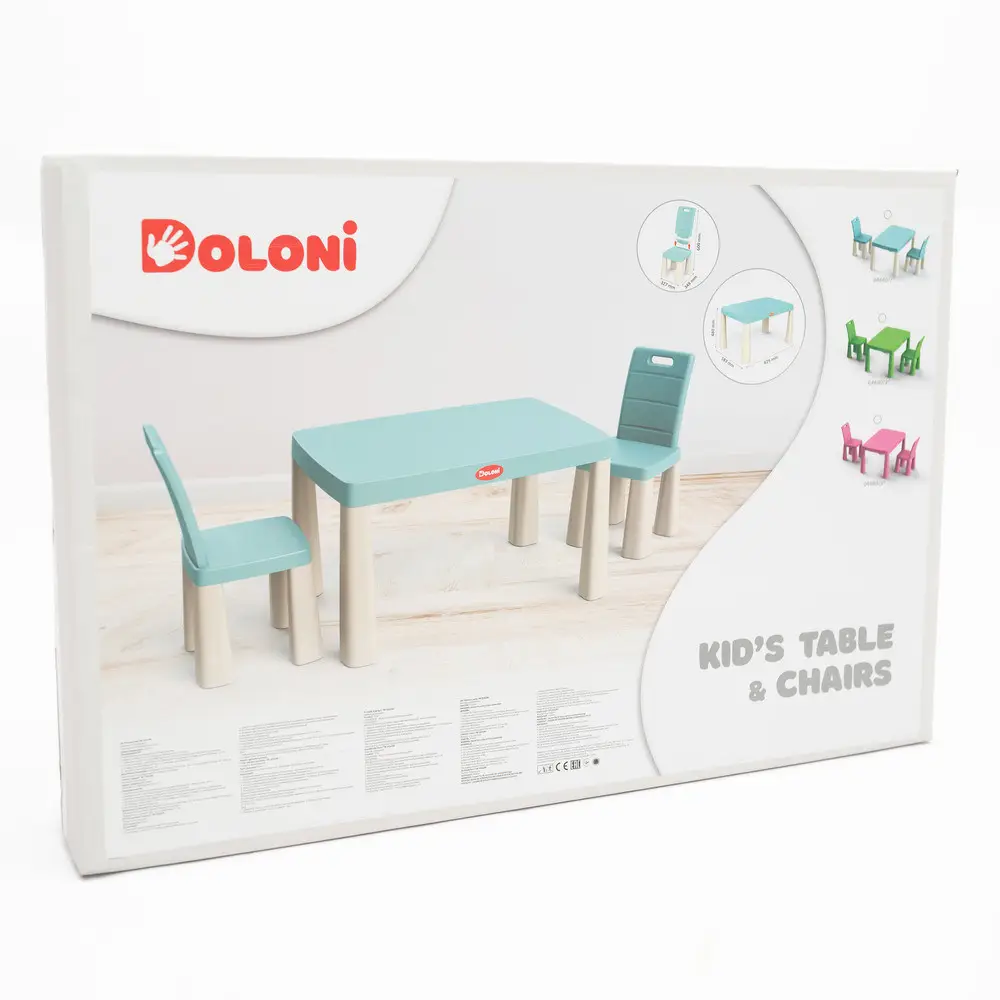 Детский комплект стол и два стула Doloni (пластиковый) Бирюзовый Винница - изображение 9