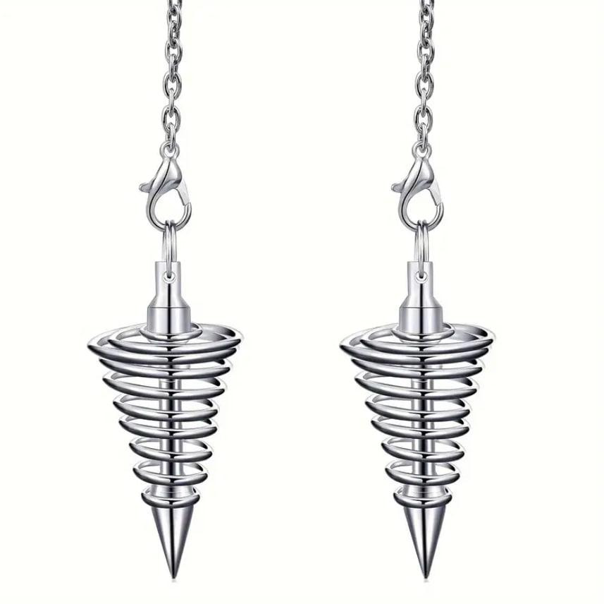 Металевий маятник для ворожіння, медитації та балансування енергії на ланцюжку (4.2 см, колір срібни Київ - фото 1