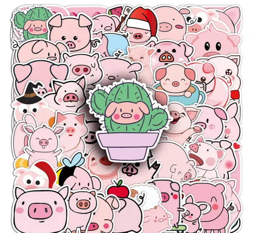 Наклейки со свинками 50 шт - милый набор для декора Киев - изображение 5