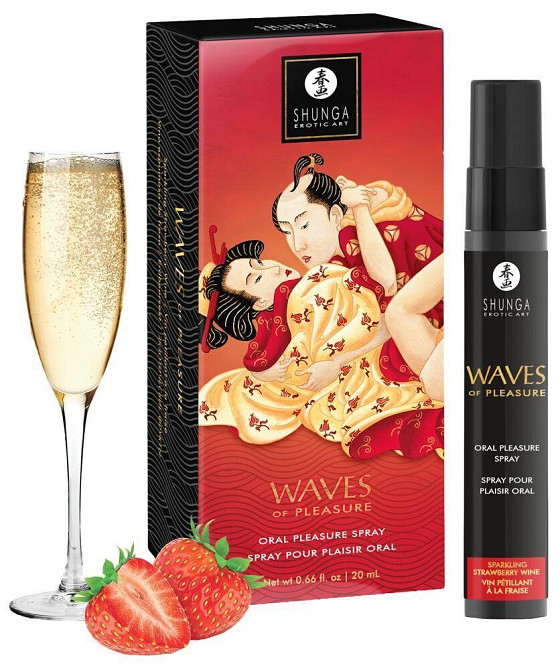 Спрей для посилення слиновиділення Shunga Waves of Pleasure Strawberry Sparkling Wine Sex Aura Київ - фото 1