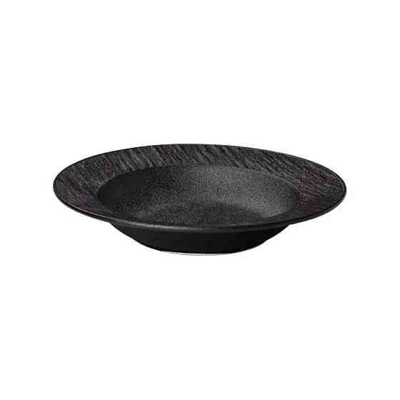 Чорна фарфоровая супова тарілка 23 см Київ