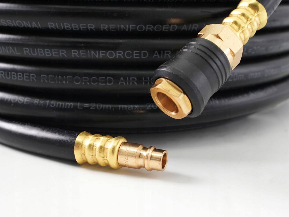 Шланг резиновый воздушный армированный  (PROFI) 20 атм 10x17мм, 15м с латунными быстроразъемными соединениями AIRKRAFT AHC-16-J Чернигов - изображение 3