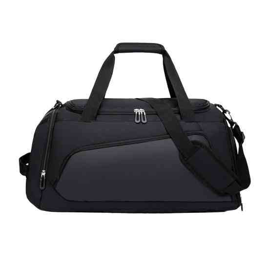 Сумка спортивная дорожная для тренировок или путешествий с плечевым ремнем,для спорта,57x26x30 см,черная Каменец-Подольский