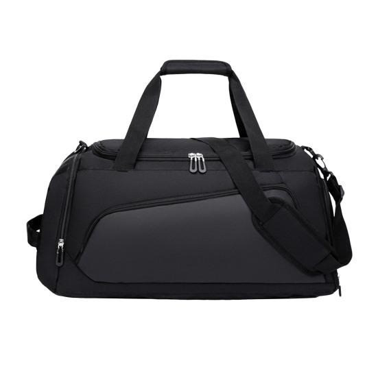 Сумка спортивная дорожная для тренировок или путешествий с плечевым ремнем,для спорта,57x26x30 см,черная Каменец-Подольский - изображение 4