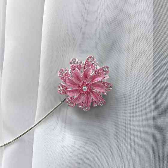 Магніти для штор та гардин "Flowers" набір 2 шт Рожевий (81-213) Київ