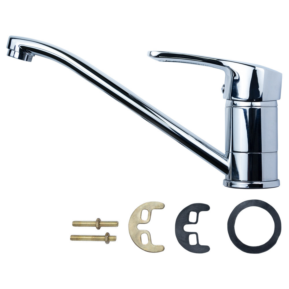 Смеситель MD Ø40 для кухни гусак прямой 250мм на шпильке AQUATICA MD-2B244C (9712130) Киев - изображение 3