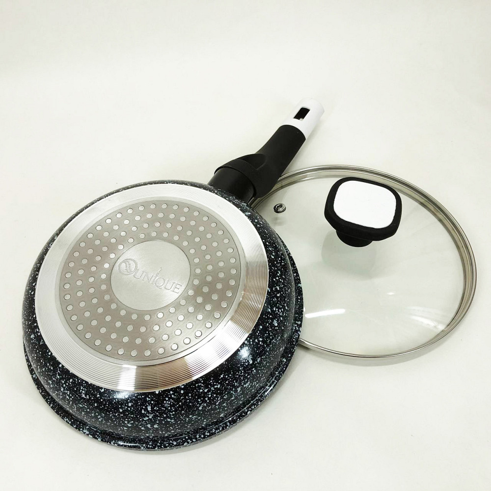 Алюминиевая кастрюля сковорода UNIQUE, Стальная воздушная сковорода для жарки без масла QM-35 Львов - изображение 4