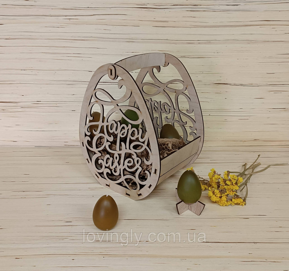Пасхальная корзинка из дерева 